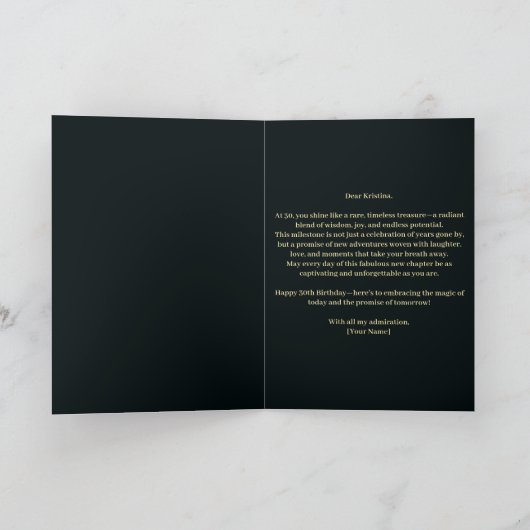 Rozen en gouden barok bloeit 30e verjaardag kaart (Binnen)