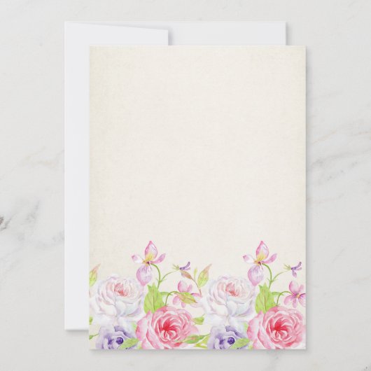 Rozen en gouden Confetti Kaart (Achterkant)