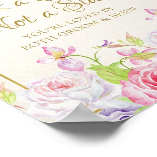 Rozen en gouden Confetti Schuif een zitplaats Poster (Hoek)