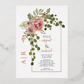 Rozen en goudgouden rozen voor de bruiloft folie uitnodiging (Voorkant)