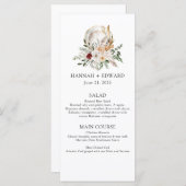 Rozen en groen Eenvoudige bruiloft Menu (Voorkant / Achterkant)