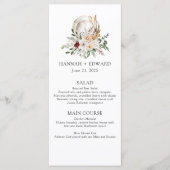 Rozen en groen Eenvoudige bruiloft Menu (Voorkant)