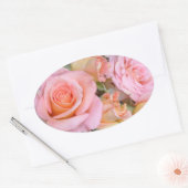 Rozen en hart ~ Ovale stickers (Envelop)