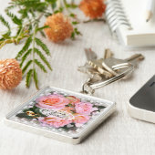 Rozen en hart ~ Sleutelhanger (Zijkant)