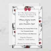 Rozen en harten bruiloft uitnodiging (Voorkant)