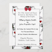 Rozen en harten bruiloft uitnodiging (Voorkant / Achterkant)