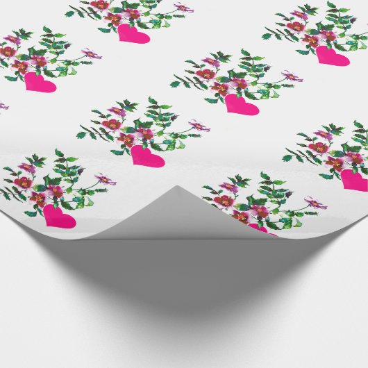  Rozen en harten Cadeaupapier (Hoek)