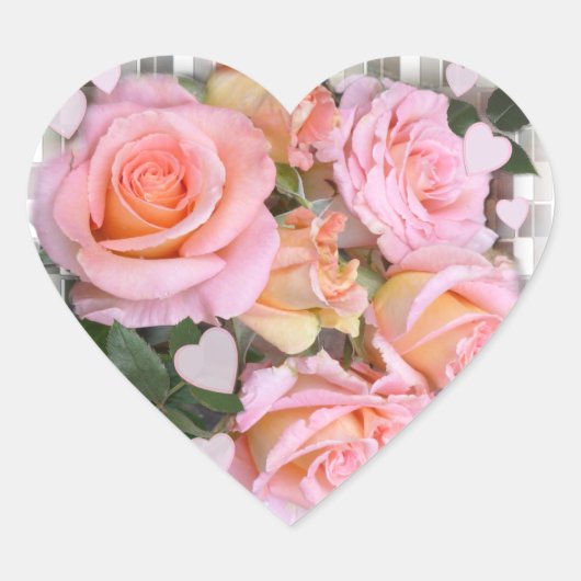Rozen en harten ~ Hart Sticker (Voorkant)
