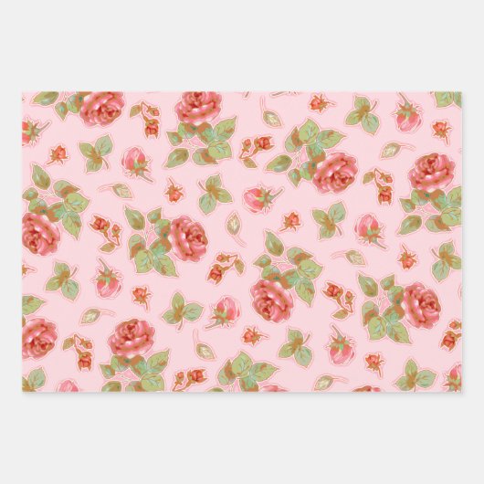 Rozen en harten inpakpapier Bladset (Voorkant)