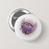 Rozen en harten ronde button 5,7 cm (Voorkant /achterkant)