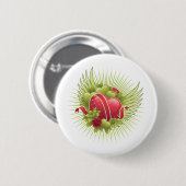 Rozen en harten ronde button 5,7 cm (Voorkant /achterkant)