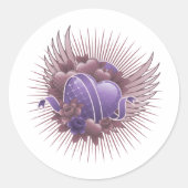 Rozen en harten ronde sticker (Voorkant)