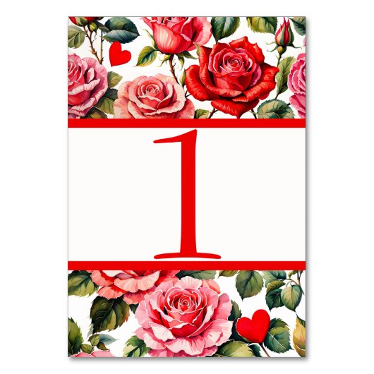  Rozen en harten tafel Kaart (Achterkant)