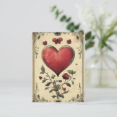 Rozen en harten  Valentijnsdag Briefkaart (Staand voorkant)