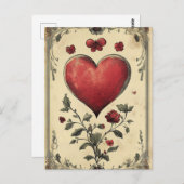 Rozen en harten  Valentijnsdag Briefkaart (Voorkant / Achterkant)