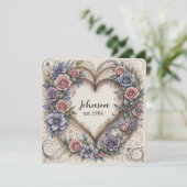  Rozen en Heart Wedding Gelofte Vernieuwing Kaart (Staand voorkant)