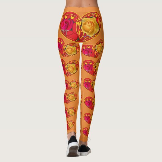 Rozen en Hearts designer leggings (Achterkant)