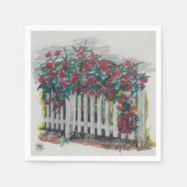 Rozen en hek Cocktail Papier servet