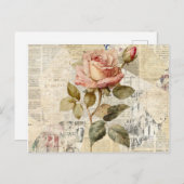 Rozen en Herinneringen Briefkaart Invitation (Voorkant / Achterkant)