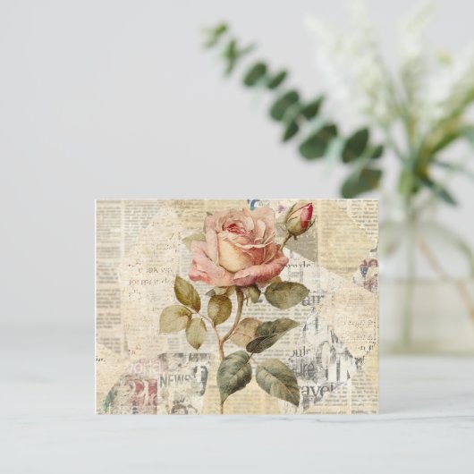 Rozen en Herinneringen Briefkaart Invitation (Staand voorkant)