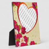 Rozen en het Lijst van het Hart voegen Uw Foto Pla Fotoplaat (Zijkant)