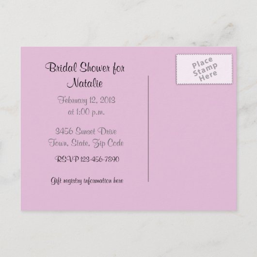  Rozen en het Vrijgezellenfeest van Lilacs Uitnodiging Briefkaart (Achterkant)