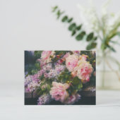  Rozen en het Vrijgezellenfeest van Lilacs Uitnodiging Briefkaart (Staand voorkant)