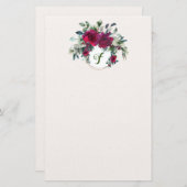 Rozen en Holly Elegant Holiday Stationery Briefpapier (Voorkant / Achterkant)