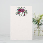 Rozen en Holly Elegant Holiday Stationery Briefpapier (Staand voorkant)
