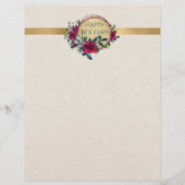 Rozen en Holly Fancy Persoonlijke Letterhead Briefhoofd (Voorkant)