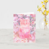 Rozen en Inverted Cross Kitten Kaart (Gele Bloem)