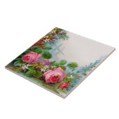 ROZEN EN JASMIJNVLOEISTOFFEN TEGELTJE (Zijkant)