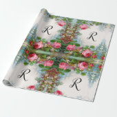 ROZEN EN JASMINE FLORALE MONOGRAM CADEAUPAPIER (Uitgerold)