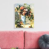 Rozen en Jasmine in een Delft Vase Renoir Fine Art Canvas Afdruk (Insitu (Woonkamer))