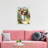 Rozen en Jasmine in een Delft Vase Renoir Fine Art Canvas Afdruk (Insitu (Woonkamer))
