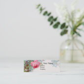 ROZEN EN JASMINEN FLORAL MONOGRAM RED GEM MINI VISITEKAARTJE (Staand voorkant)