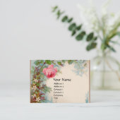 ROZEN en JASMINEN MONOGRAM GEM blue crème Visitekaartje (Staand voorkant)