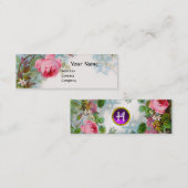ROZEN EN JASMINEN MONOGRAM GEM paars Mini Visitekaartje (Voorkant / Achterkant)