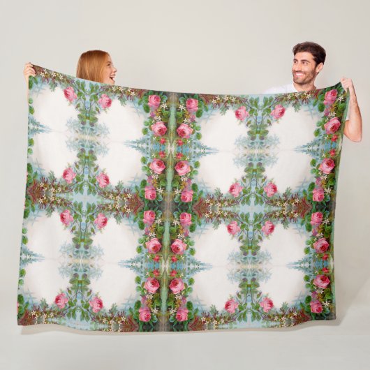 ROZEN EN JASMINEN  VLOERINGEN FLEECE DEKEN (In situ)