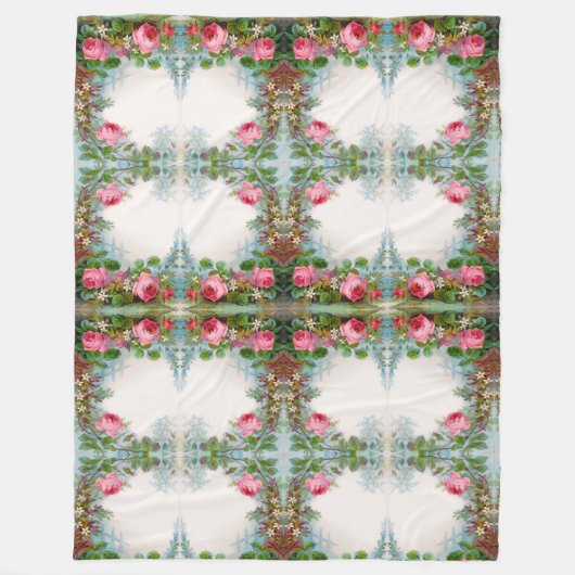 ROZEN EN JASMINEN  VLOERINGEN FLEECE DEKEN (Voorkant)