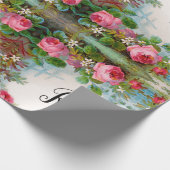 ROZEN EN JASMINES FLORALE MONOGRAAM CADEAUPAPIER (Hoek)