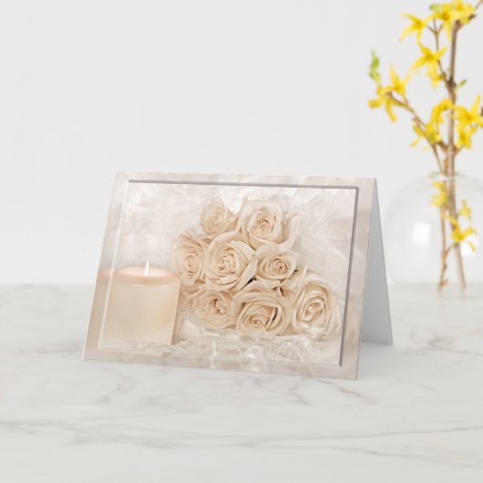 Rozen en kaars kaart (Gele Bloem)