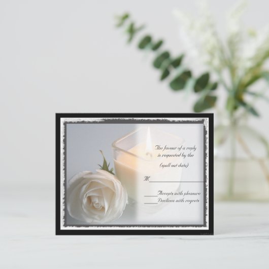Rozen en kaarsen rsvp (Staand voorkant)