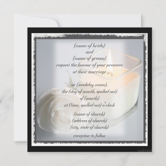 Rozen en kaarsenuitnodiging kaart (Voorkant)