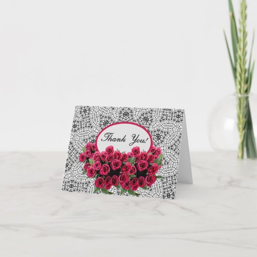 Rozen en kant bedankkaart (Voorkant)
