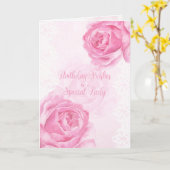 Rozen en kant Happy Birthday Special Lady Kaart (Gele Bloem)