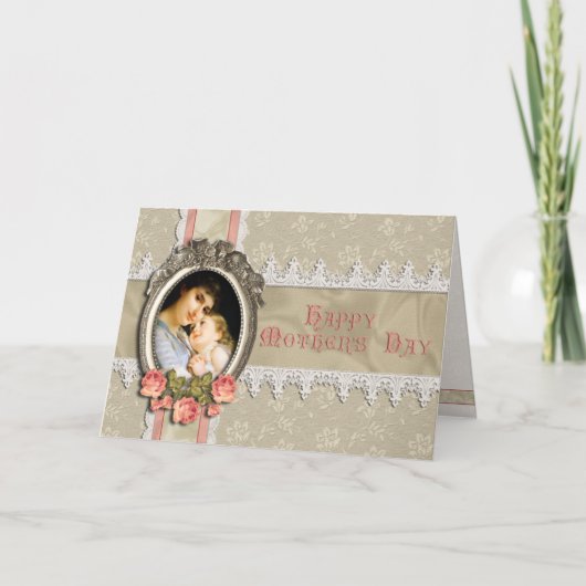  Rozen en Kant Moederdag Kaart (Voorkant)