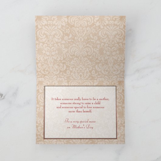  Rozen en Kant Moederdag Kaart (Binnen)