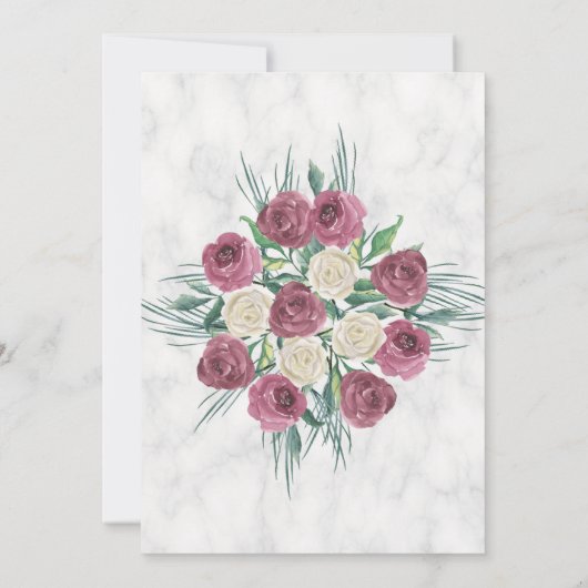 Rozen en klassieke auto bruiloft uitnodiging (Achterkant)