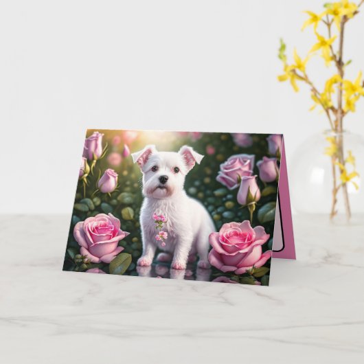 Rozen en kleine Collecties Kaart (Gele Bloem)